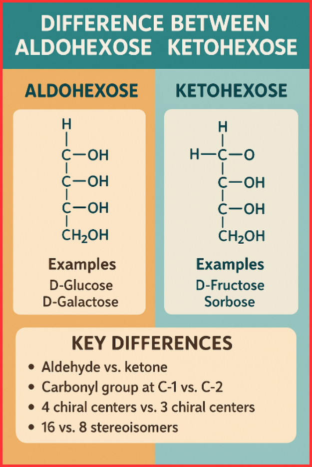 Difference Between Aldohexose and Ketohexose