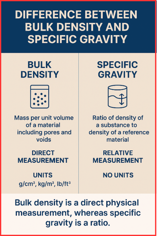 Difference Between Bulk Density and Specific Gravity