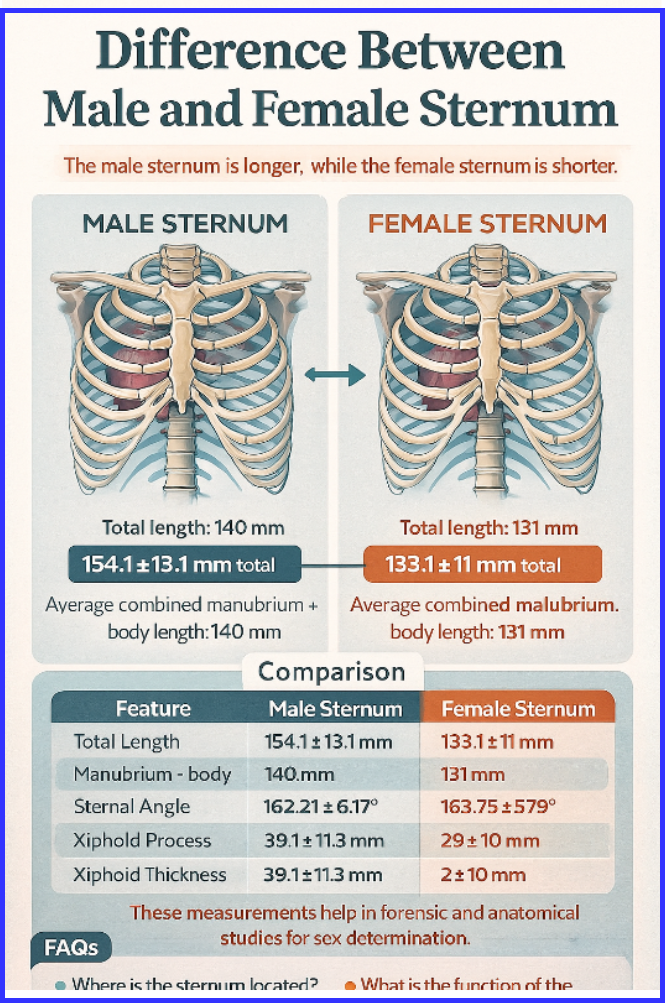 	Difference Between Male and Female Sternum