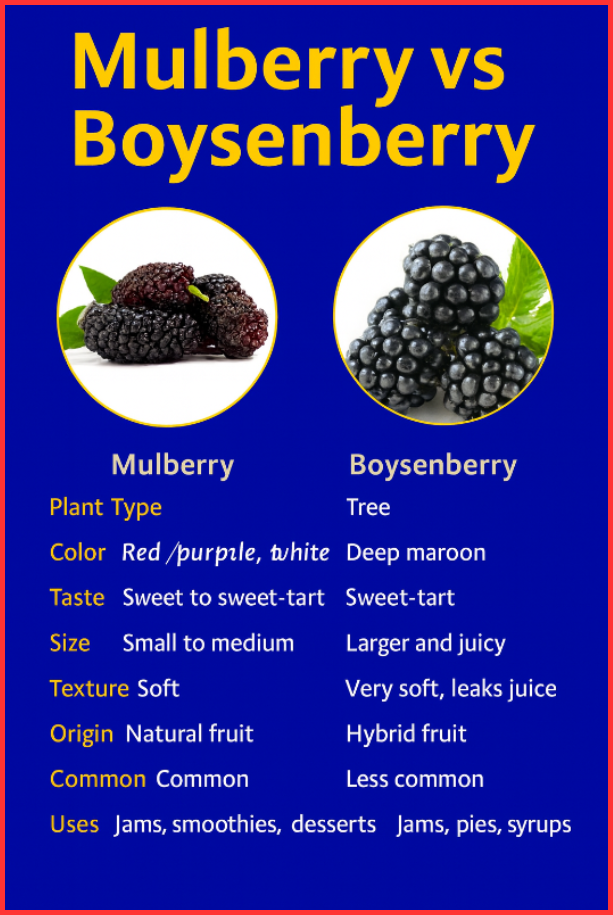 Difference Between Mulberry and Boysenberry