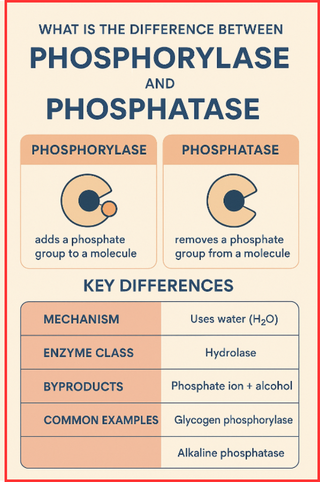 Difference Between Phosphorylase and Phosphatase