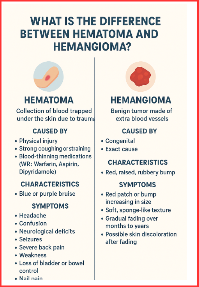 difference between hematoma and hemangioma