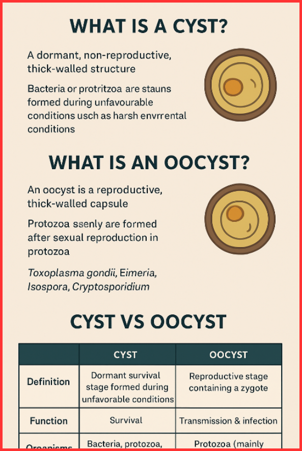 Difference Between Cyst and Oocyst