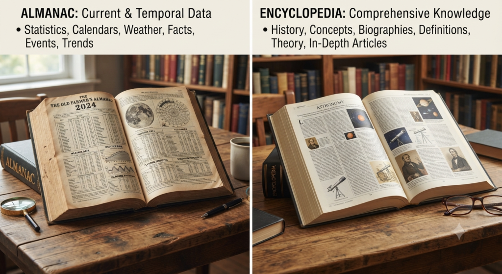 Almanac vs. Encyclopedia