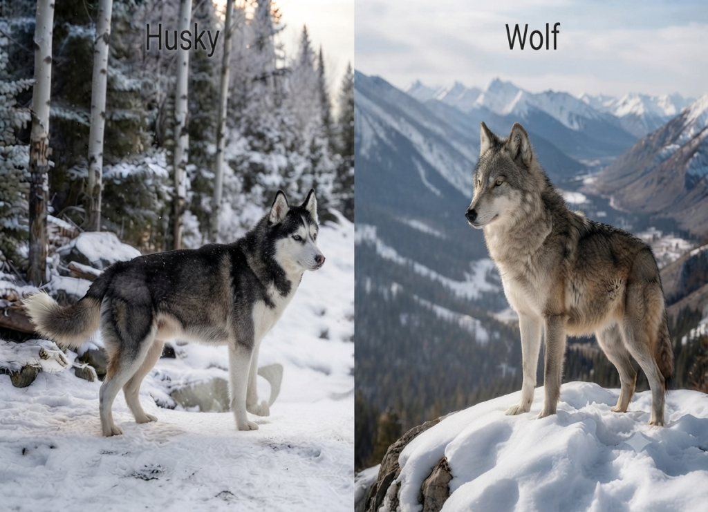 husky vs wolf