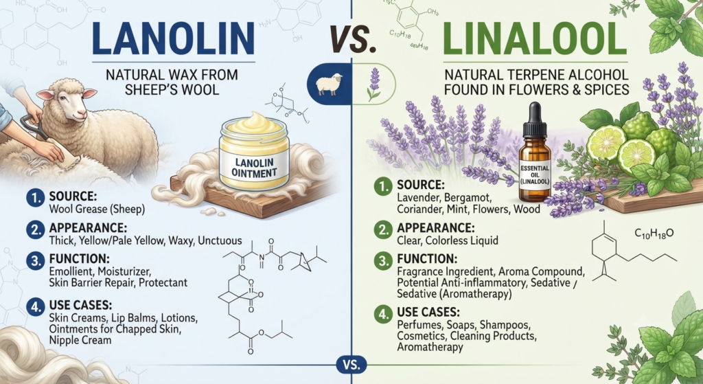 Lanolin vs. Linalool