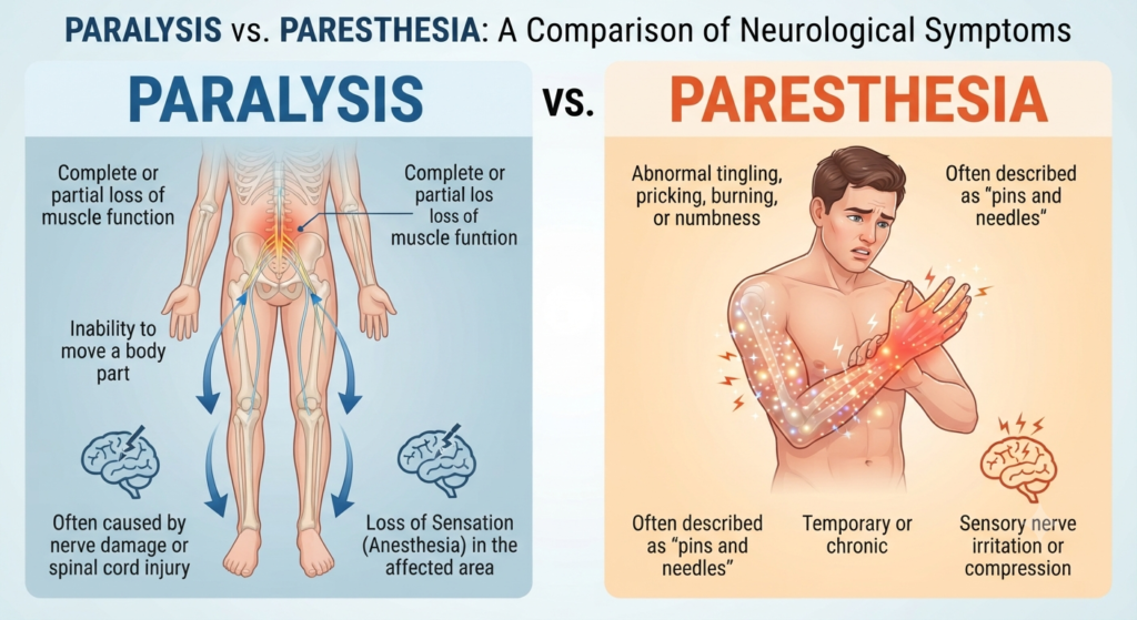 Paralysis vs. Paresthesia
