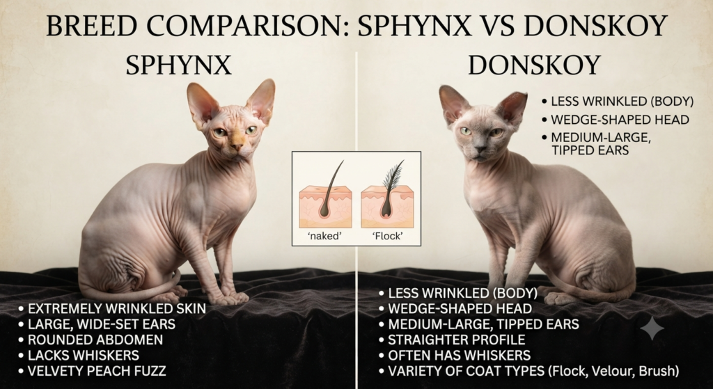 Sphynx vs Donskoy cat