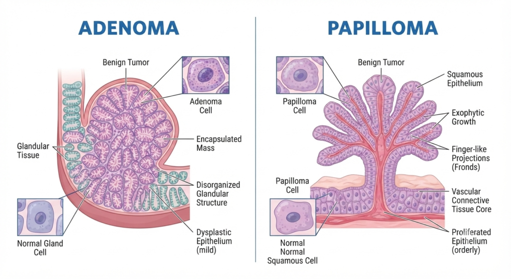 Adenoma vs. Papilloma