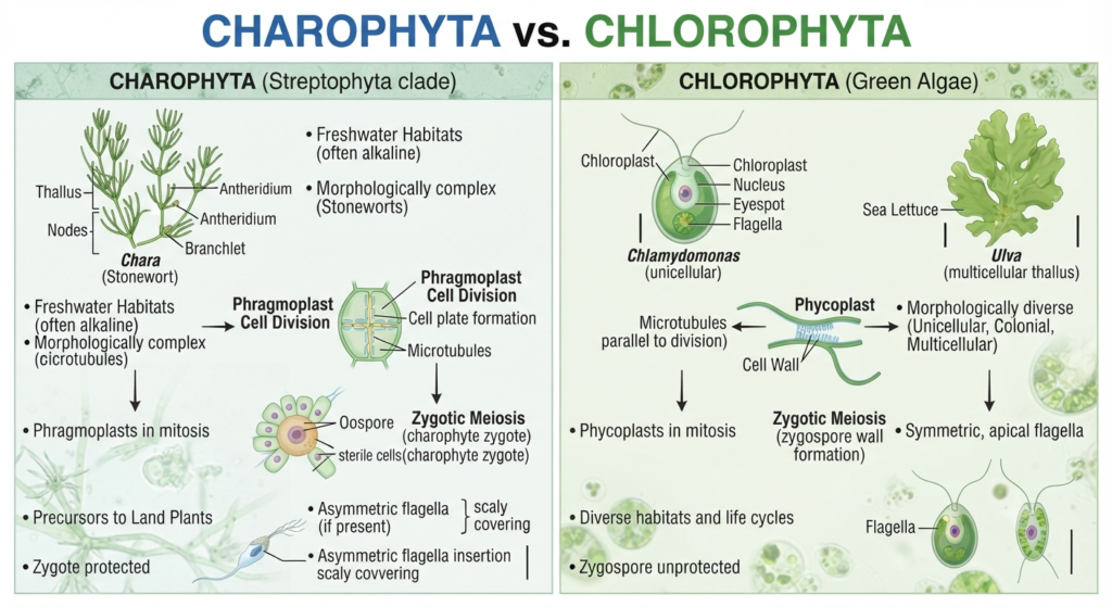 Charophyta vs. Chlorophyta