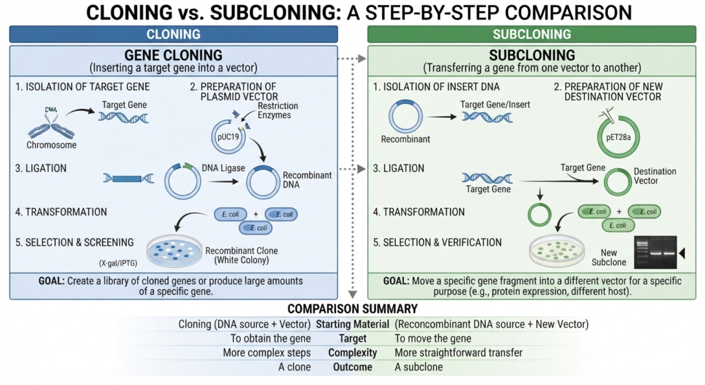 Cloning vs. Subcloning