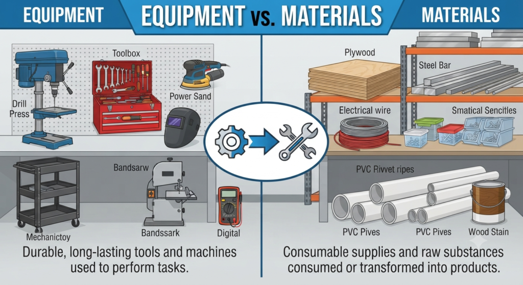 Equipment vs. Materials