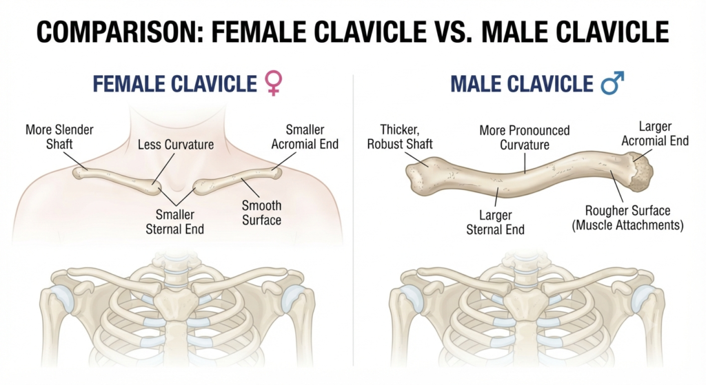 Female Clavicle vs. Male Clavicle