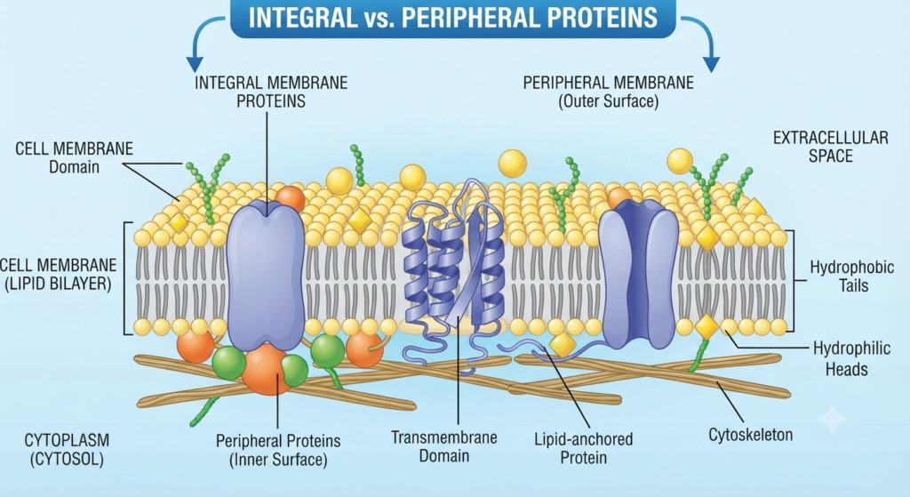 Integral Peripheral vs. Surface Proteins