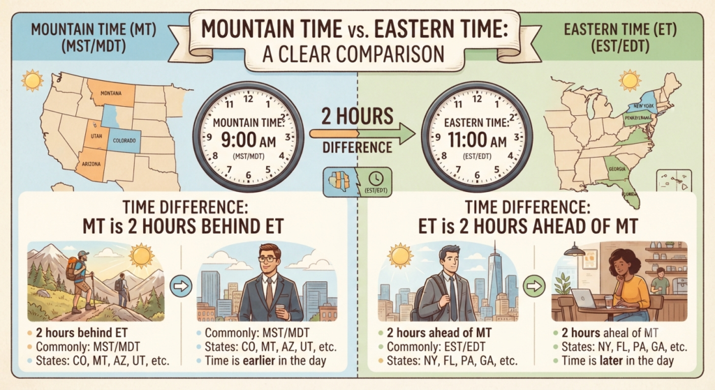 Mountain Time vs. Eastern Time