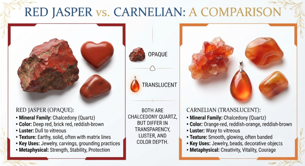 Red Jasper vs. Carnelian: