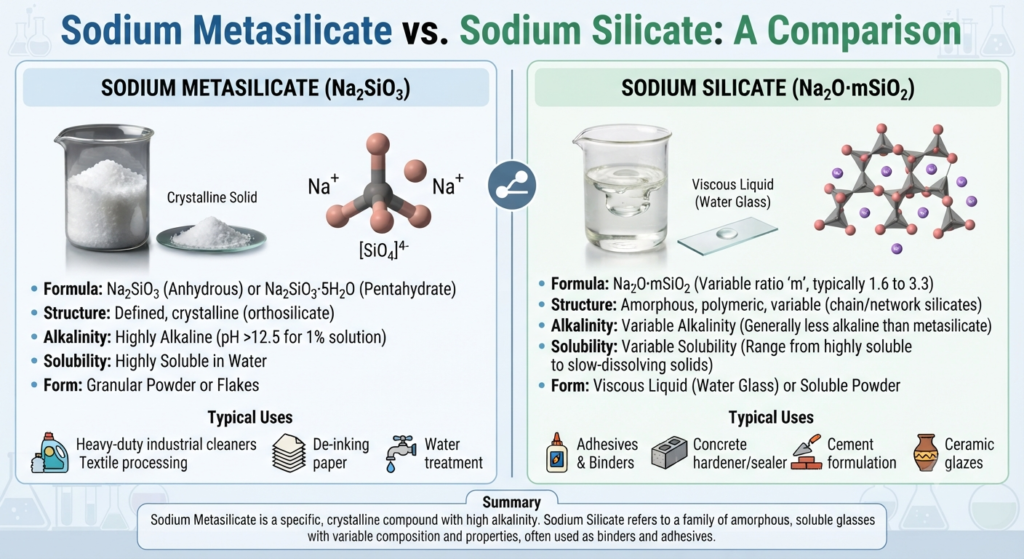 Sodium Metasilicate vs. Sodium Silicate