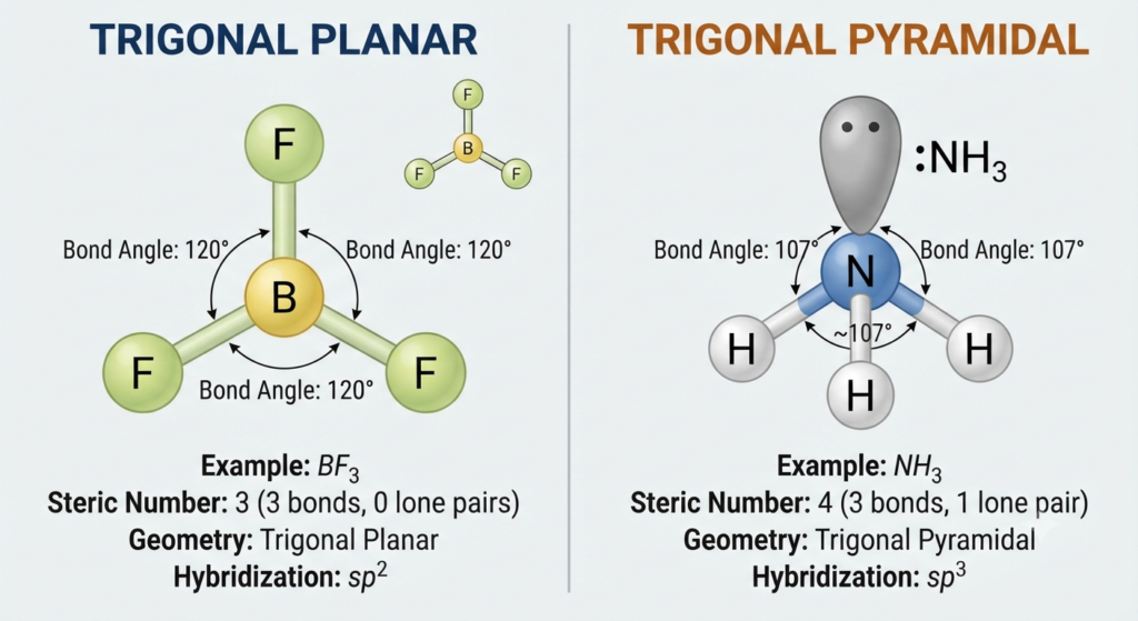 Trigonal Planar vs. Trigonal Pyramidal
