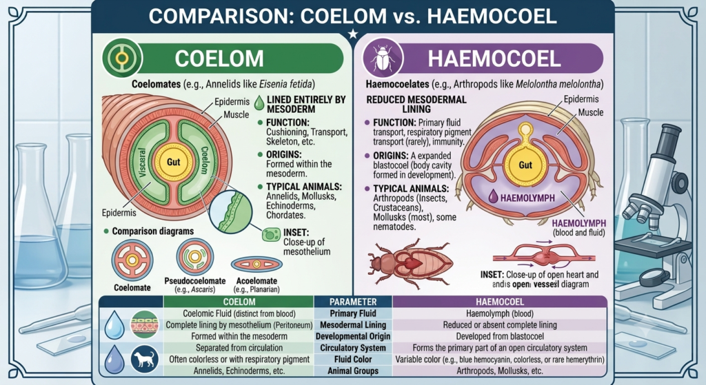 Coelom vs. Haemocoel